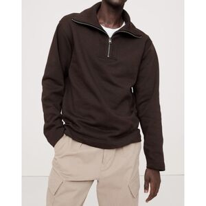 NWT Banana Republic brown fleece lined quarter zip pullover sweatshirt